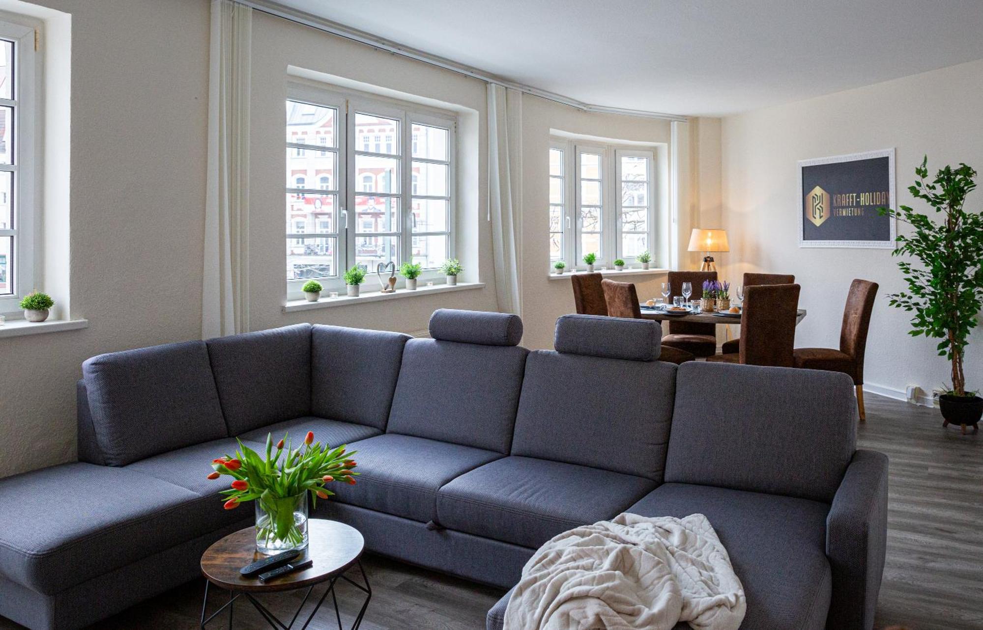 רוסטוק Luxus City Apartment Sauna Balkon Kueche Zentral מראה חיצוני תמונה
